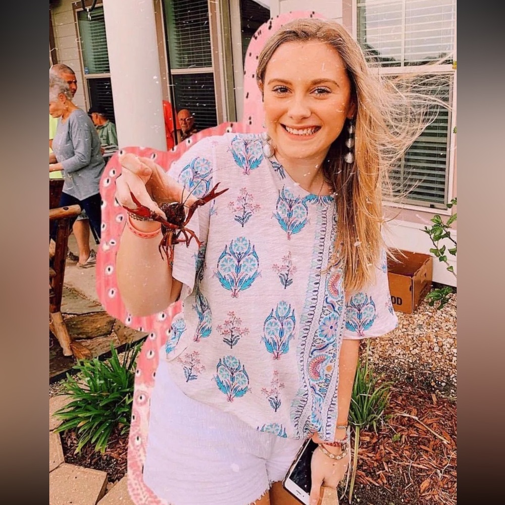 Anthropologie Paisly Short Sleeve Tee